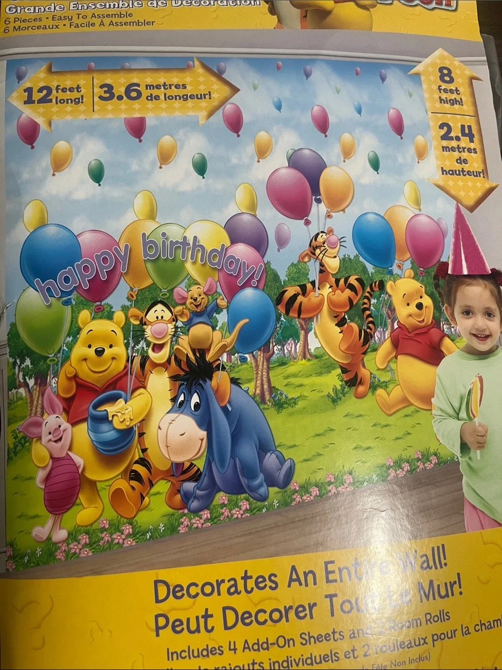 Disney Winnie the Pooh Party Decorating Kit - Birthday decor 12 ft x 8 kids